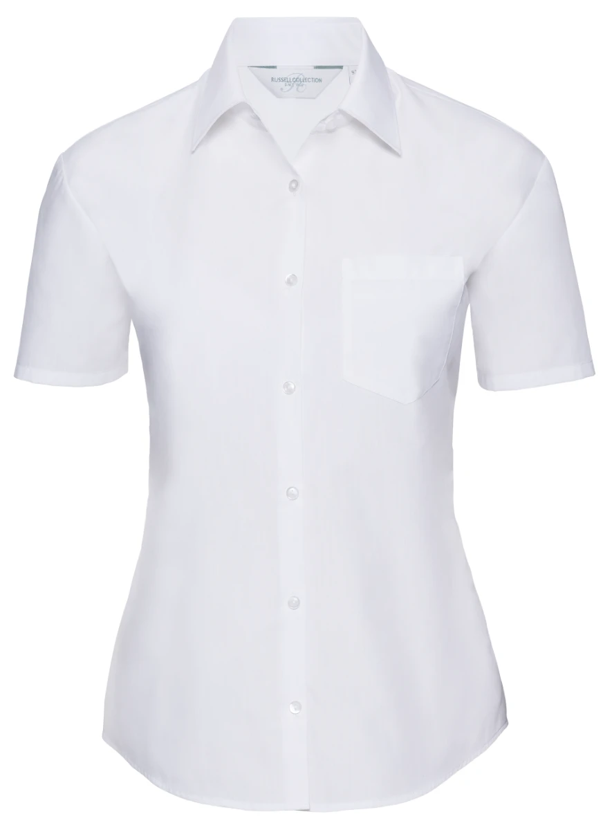 Russell Ladies Short Sleeve Poly-Cotton Poplin Blouse