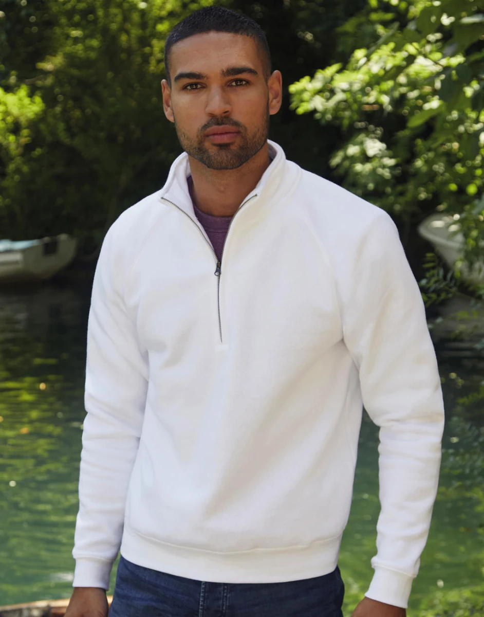 Fruit of the Loom Premium Zip Neck Raglan Sweat