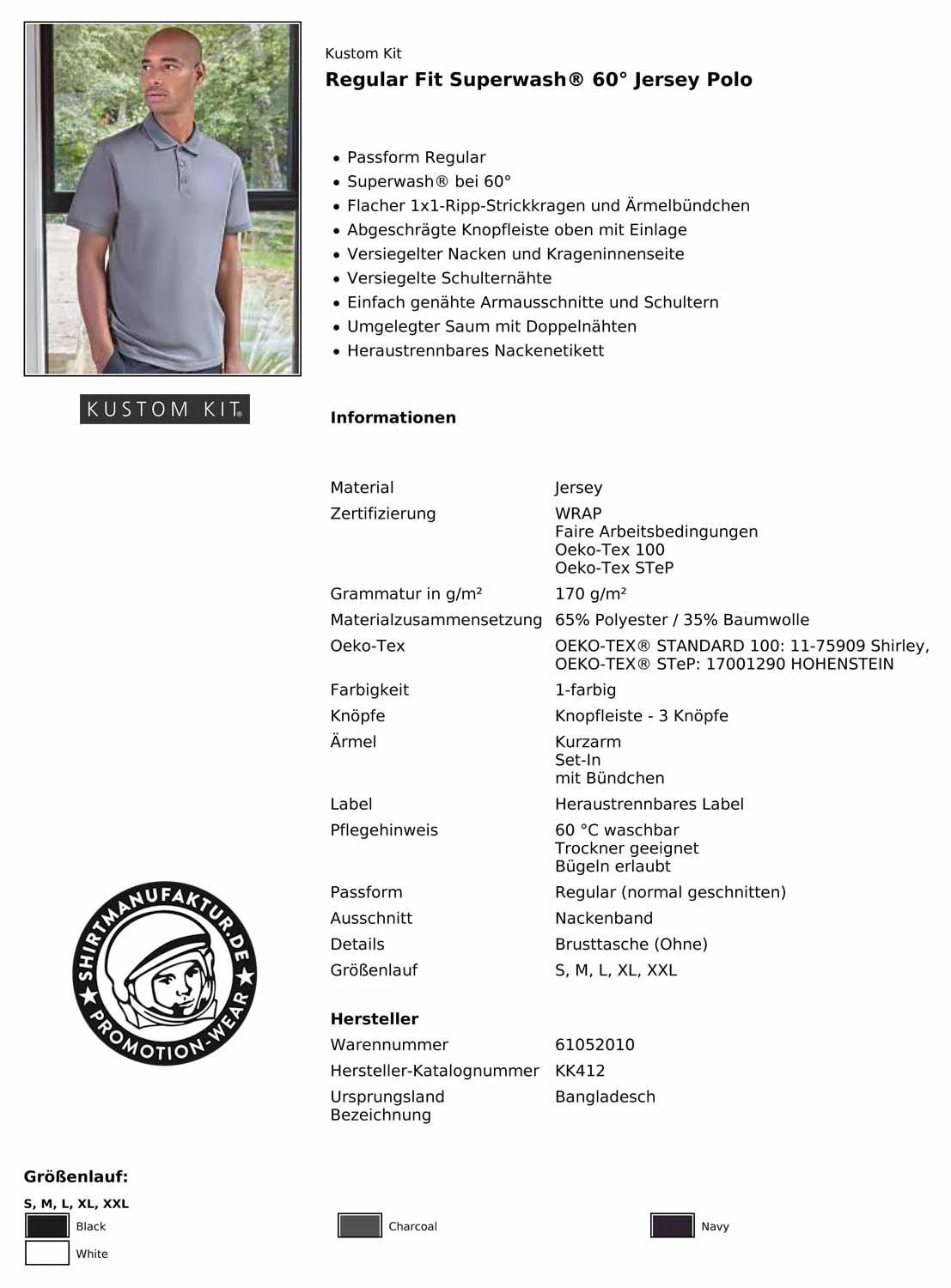 Kustom Kit Jersey Polo
