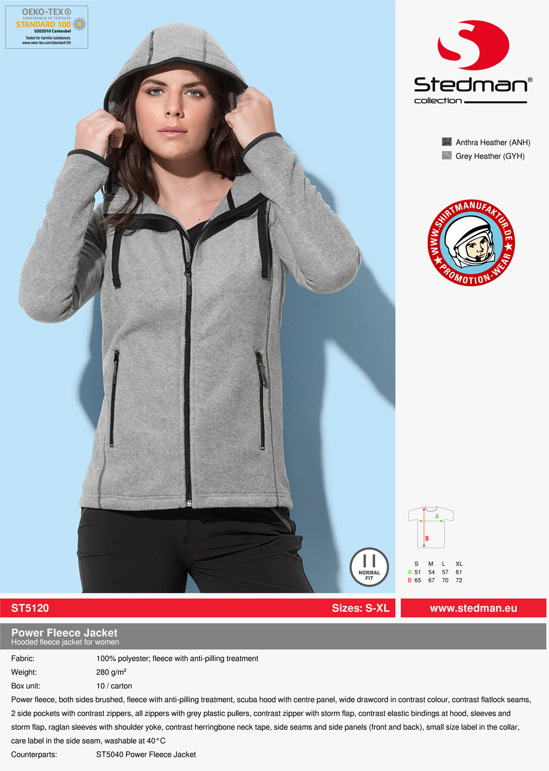 Stedman Women Power Fleece Jacket 