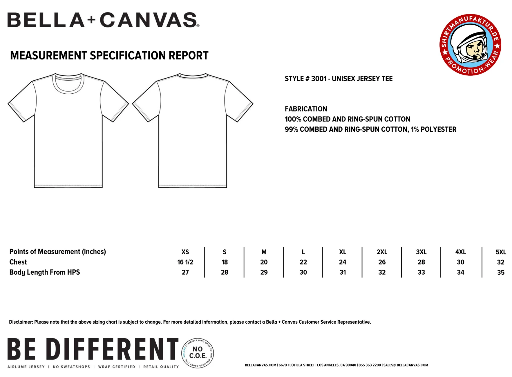Canvas Unisex Jersey Tee