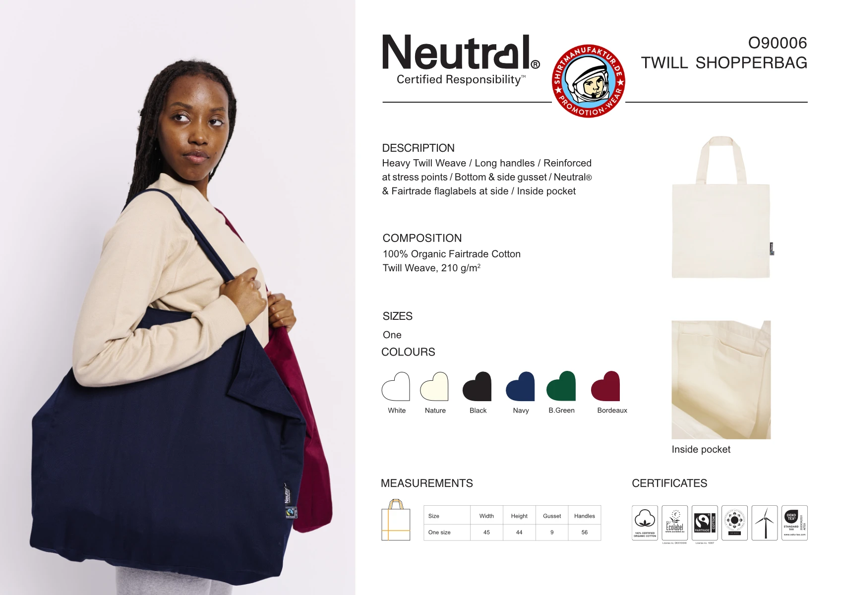 Neutral Twill Shopper Bag
