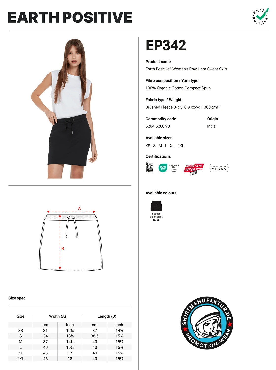 Earth Positive Raw Hem Skirt