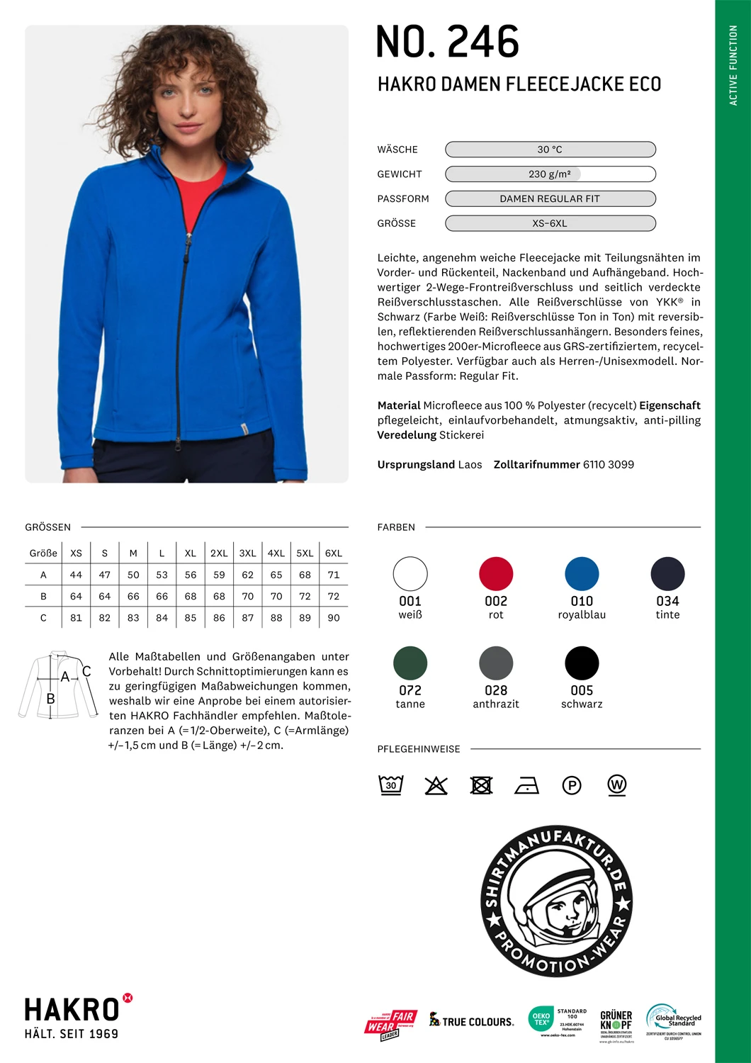 Hakro Ladies Fleece Jacket Eco Hakro Ladies Fleece Jacket Eco