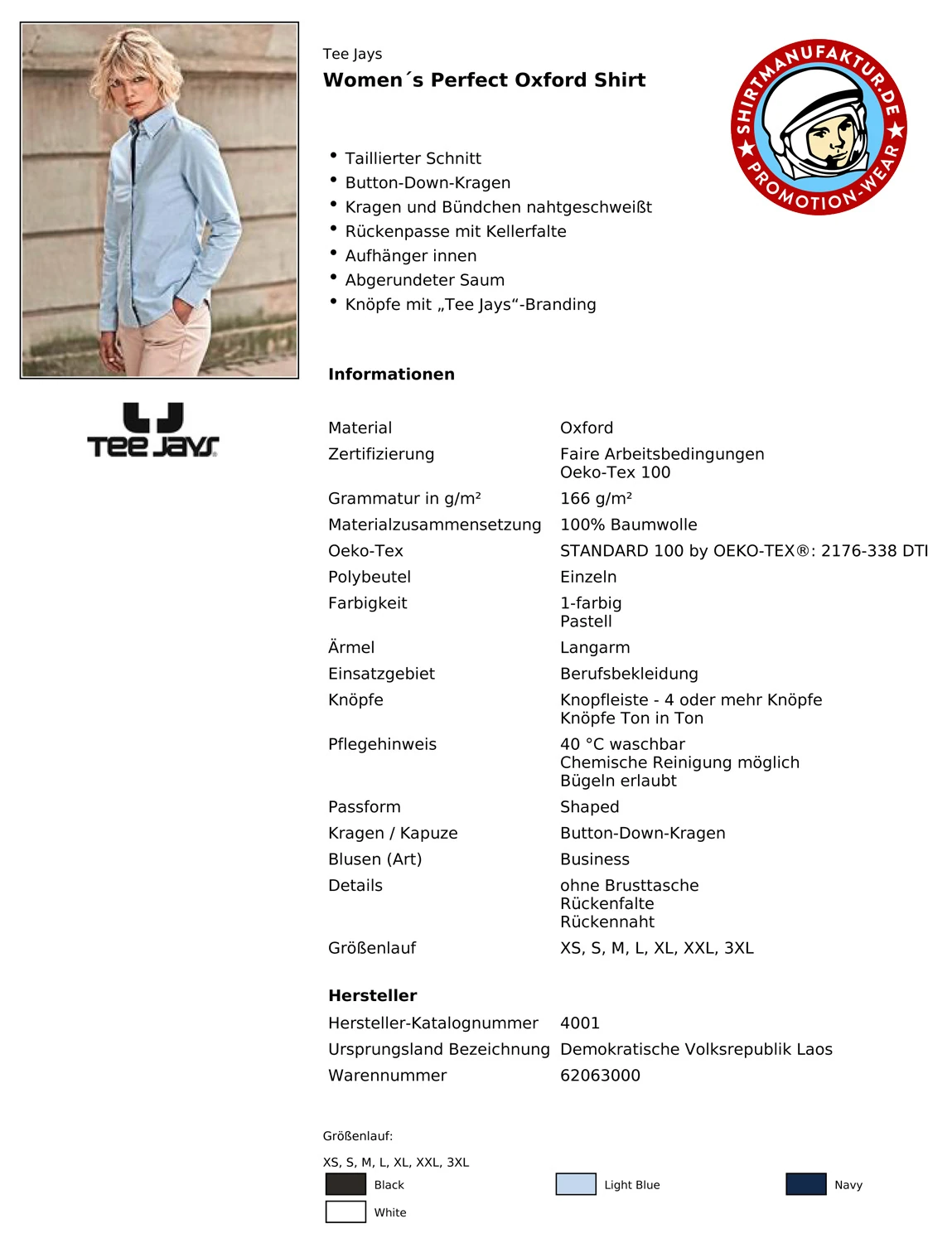 Tee Jays Womens Perfect Oxford Blouse