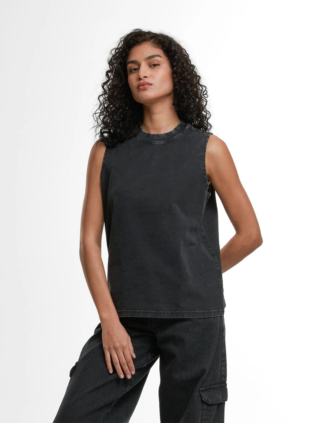 Build Your Brand Ladies Vintage Washed Sleeveless Tee