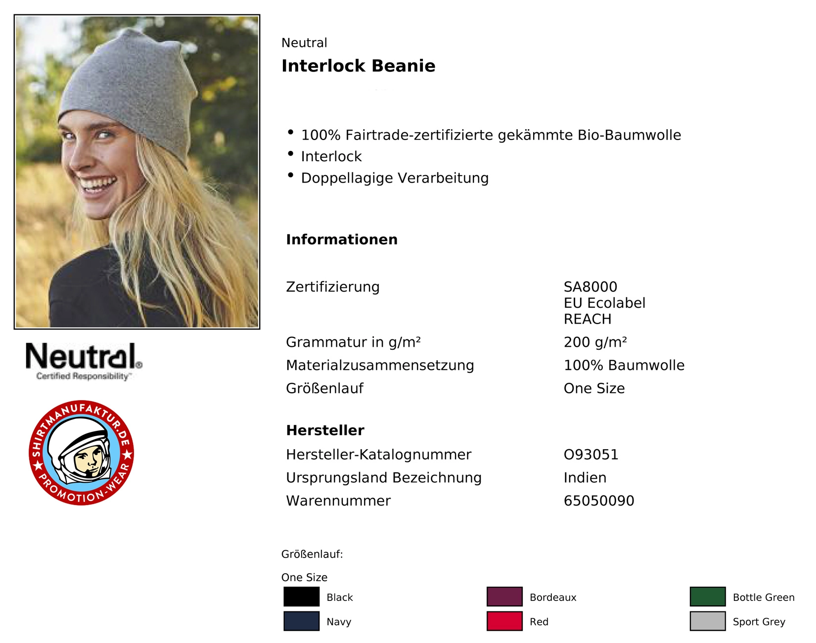 Neutral Interlock Beanie