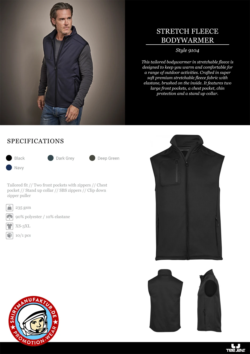 Tee Jays Stretch Fleece Bodywarmer
