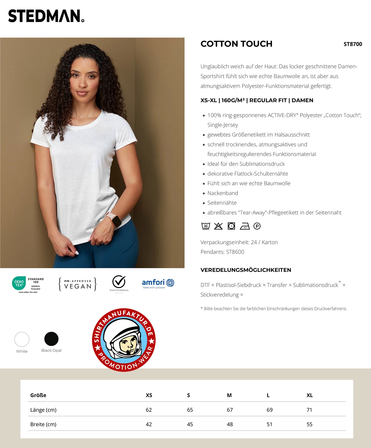 Stedman Womens Cotton Touch T-Shirt