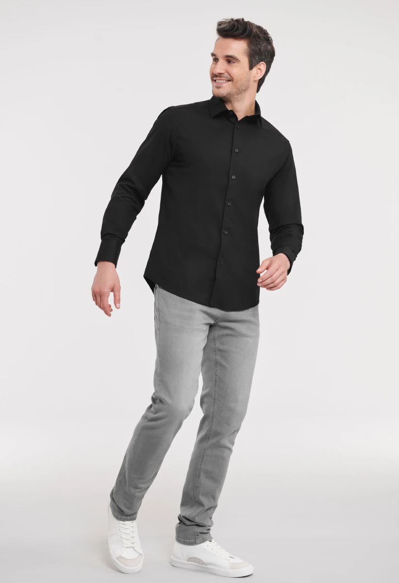 Russell Mens Longsleeve Fitted Shirt