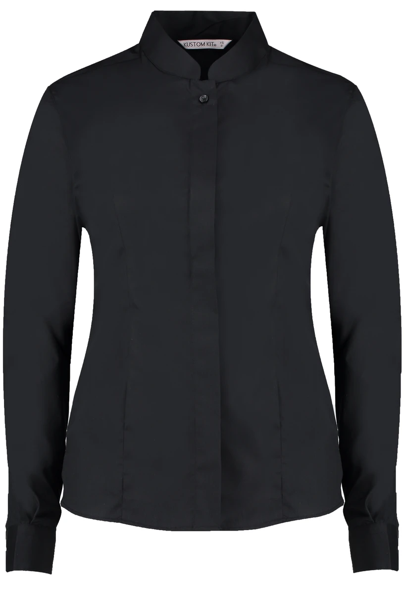 Kustom Kit Womens Mandarin Collar Blouse