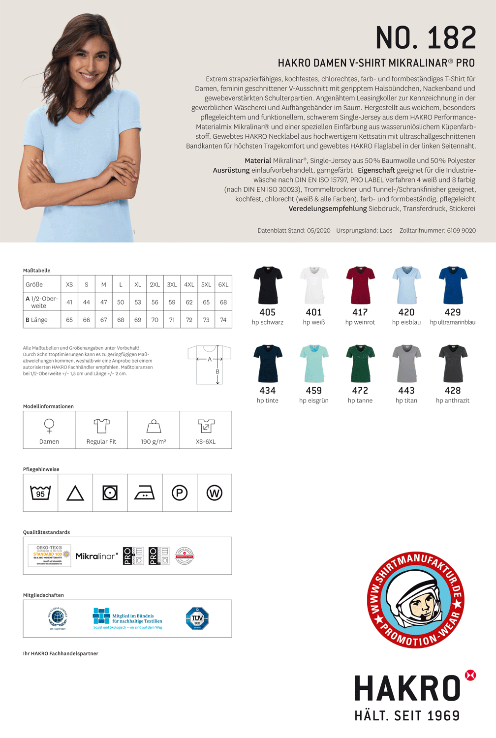 Hakro Ladies V-Shirt Mikralinar PRO