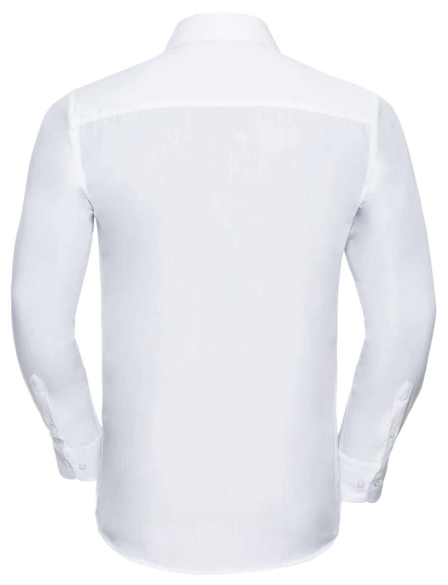 Russell Mens Poly-Cotton Tailored Longsleeve Poplin Shirt