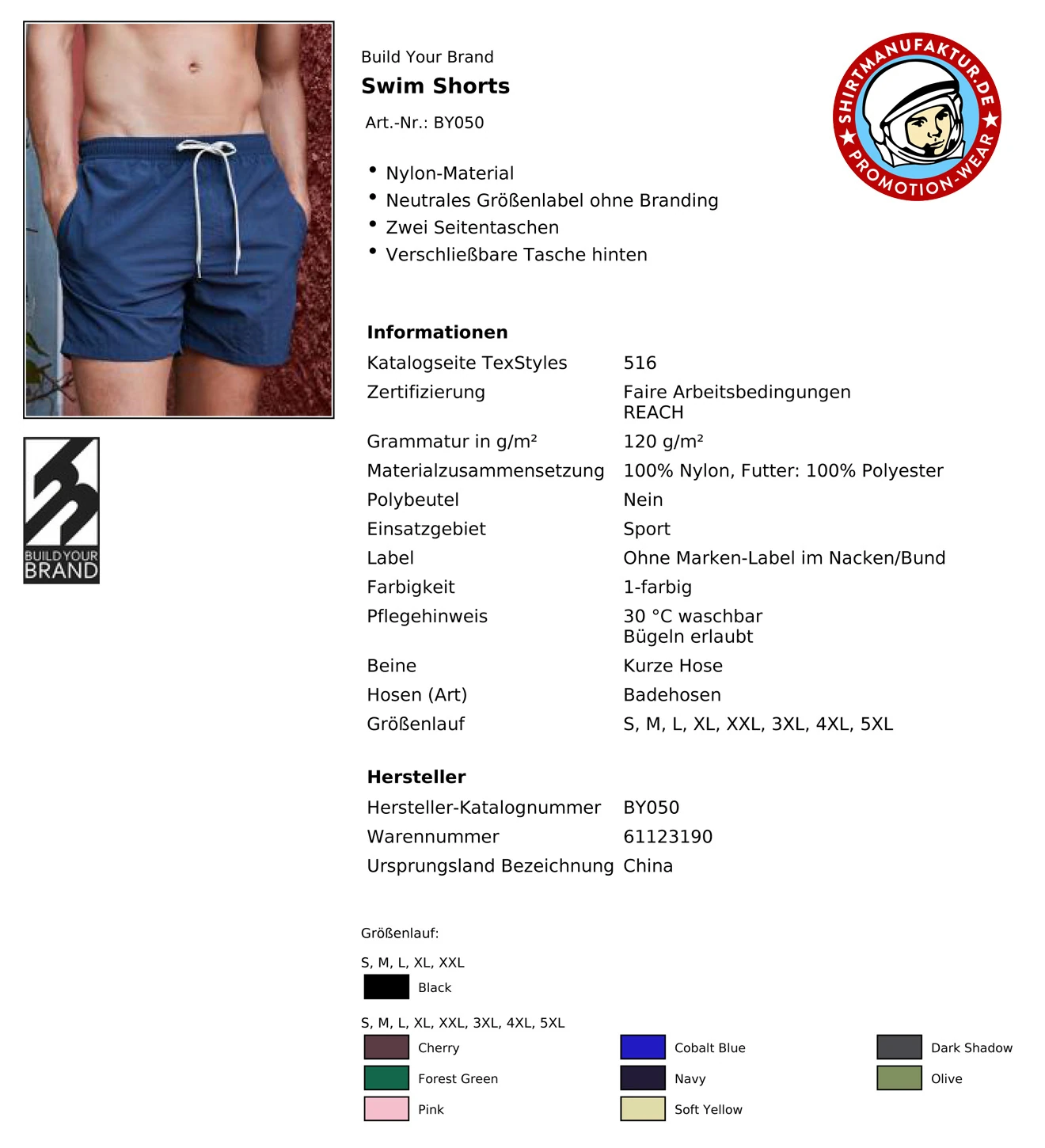 Build Your Brand Swim Short