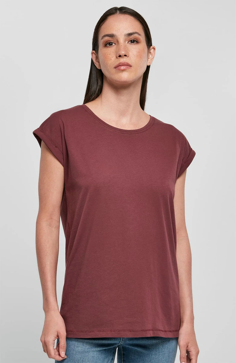 Build Your Brand Ladies Organic Extended Shoulder Tee