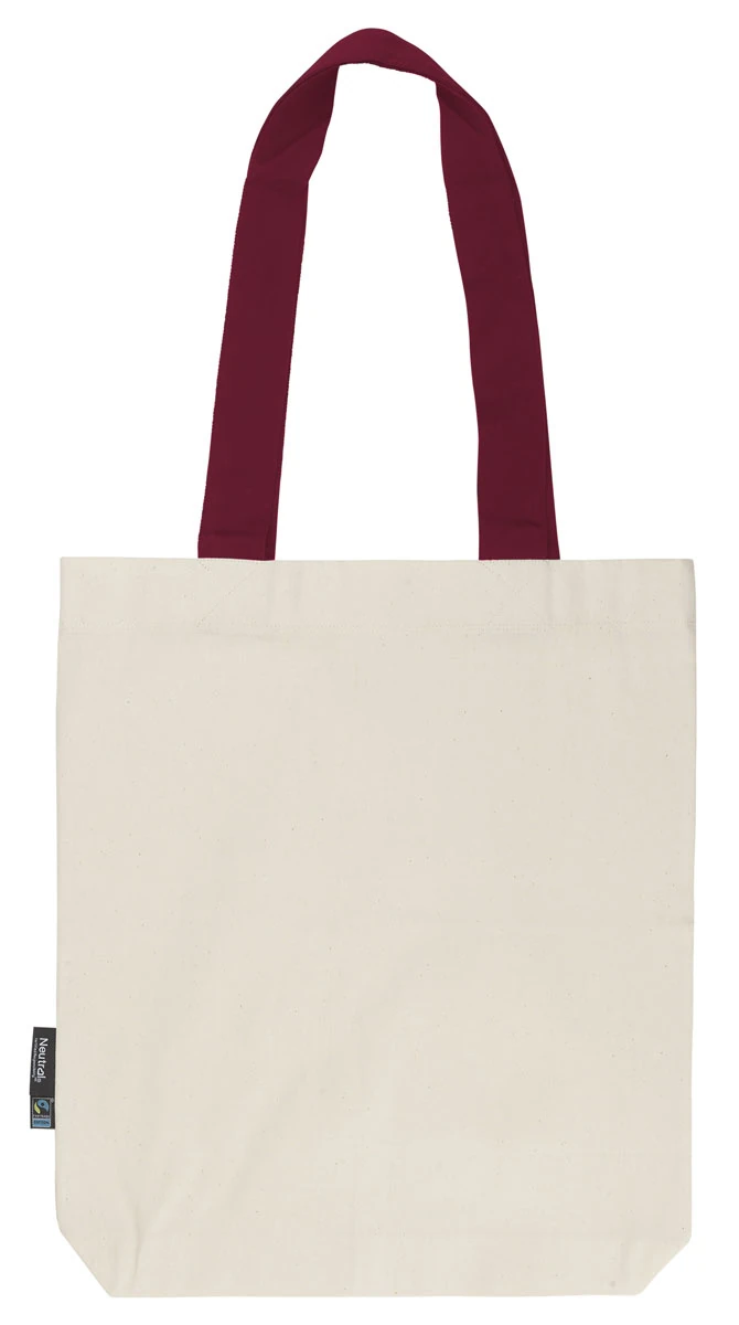 Neutral Twill Bag With Contrast Handles