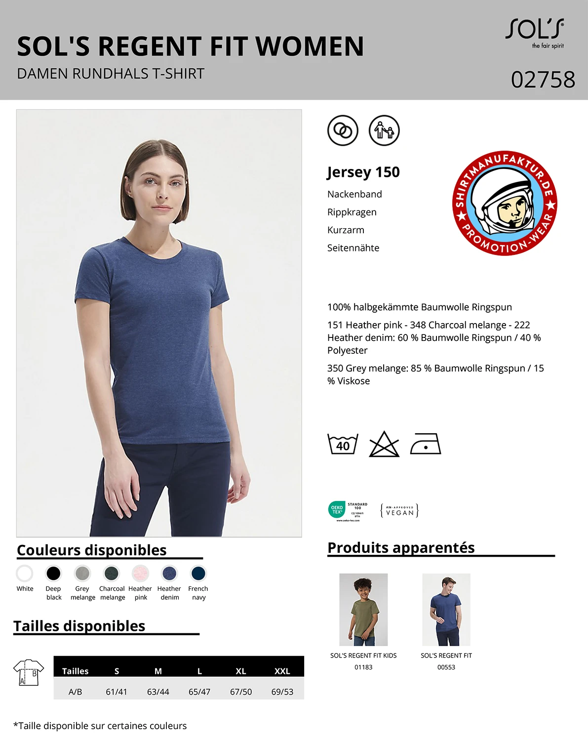 Sol's Womens Fitted Regent T-Shirt