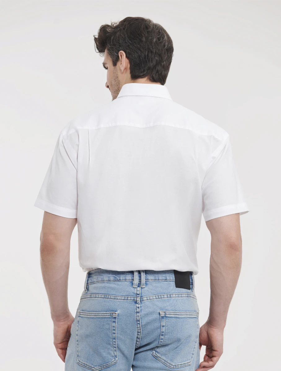 Russell Mens Short Sleeve Oxford Shirt