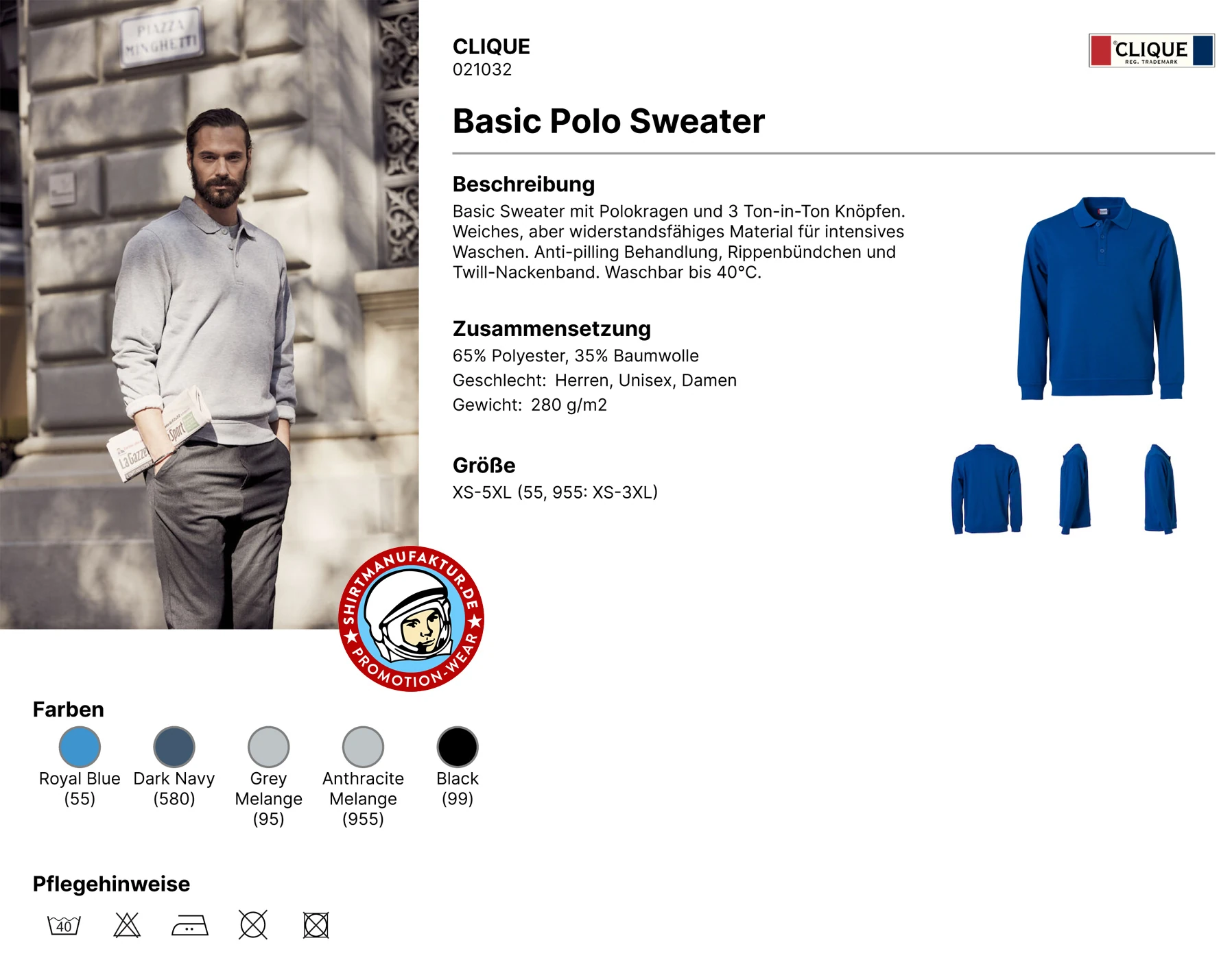 Clique Basic Polo Sweater Clique Basic Polo Sweater