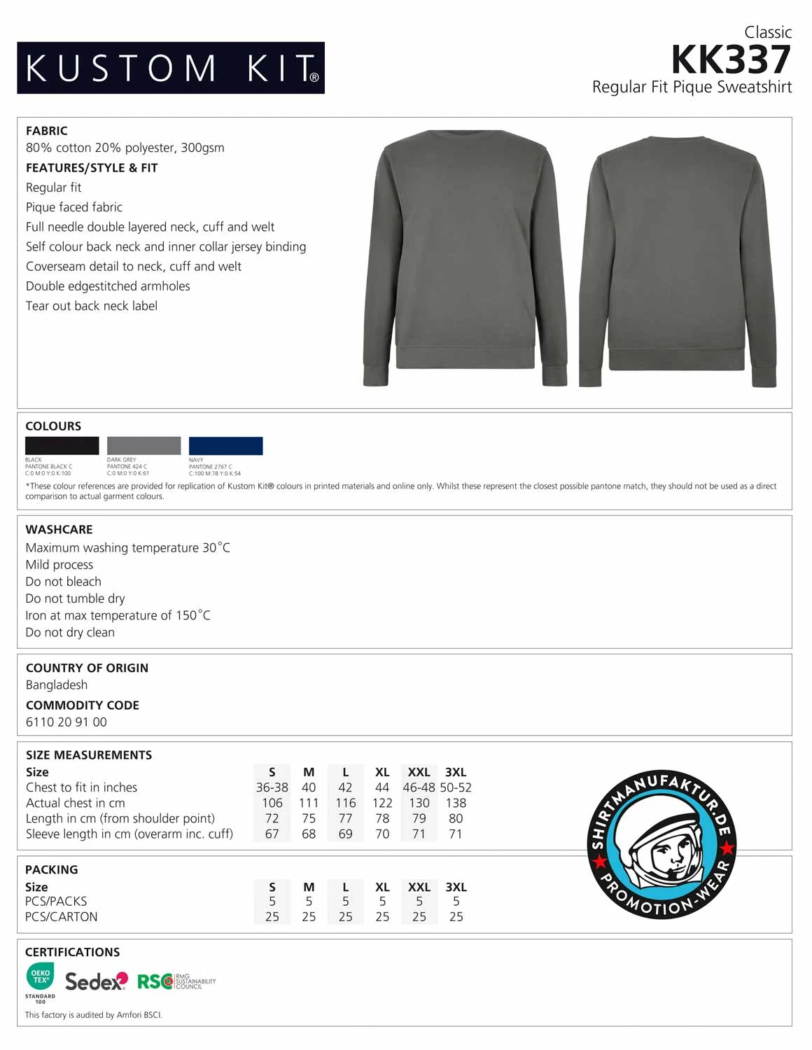 Kustom Kit Pique Sweatshirt