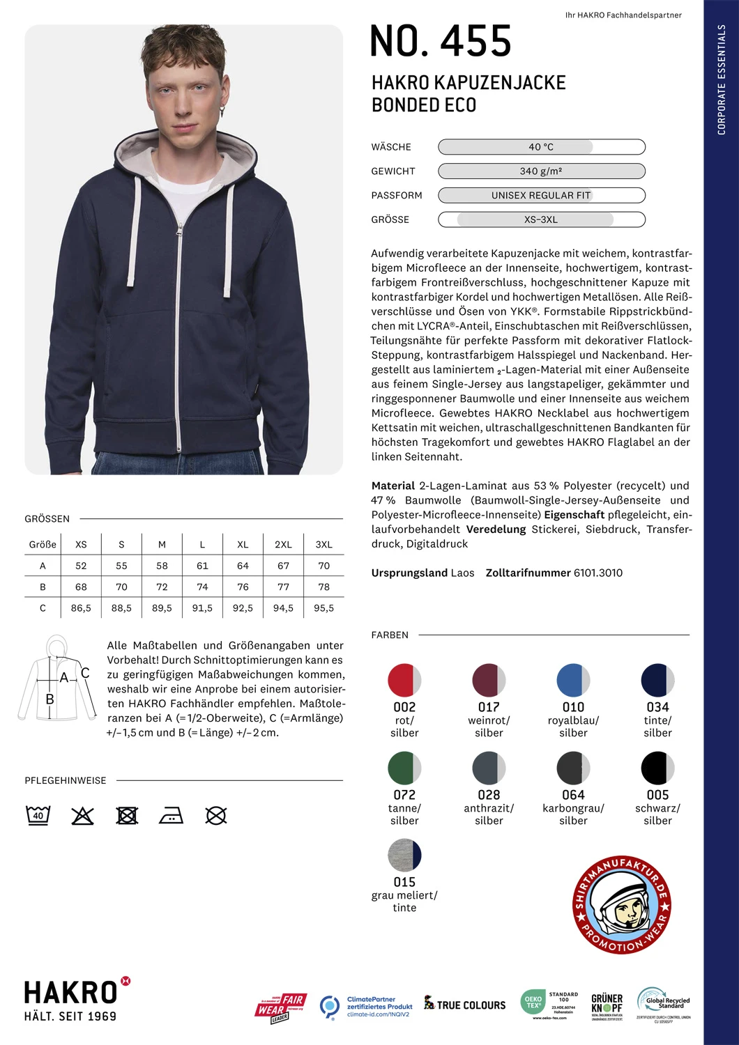 Hakro Kapuzenjacke Bonded
