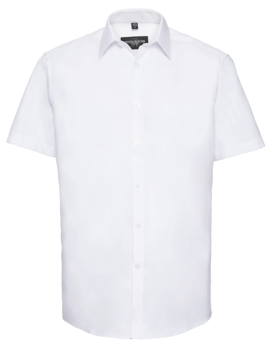 Russell Mens Short Sleeve Tailored Herringbone Shirt