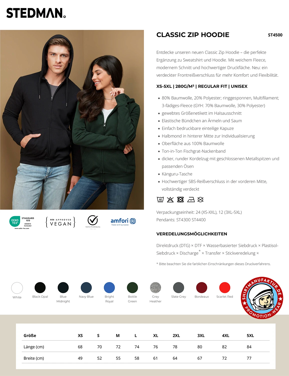 Stedman Classic Zip Hoodie