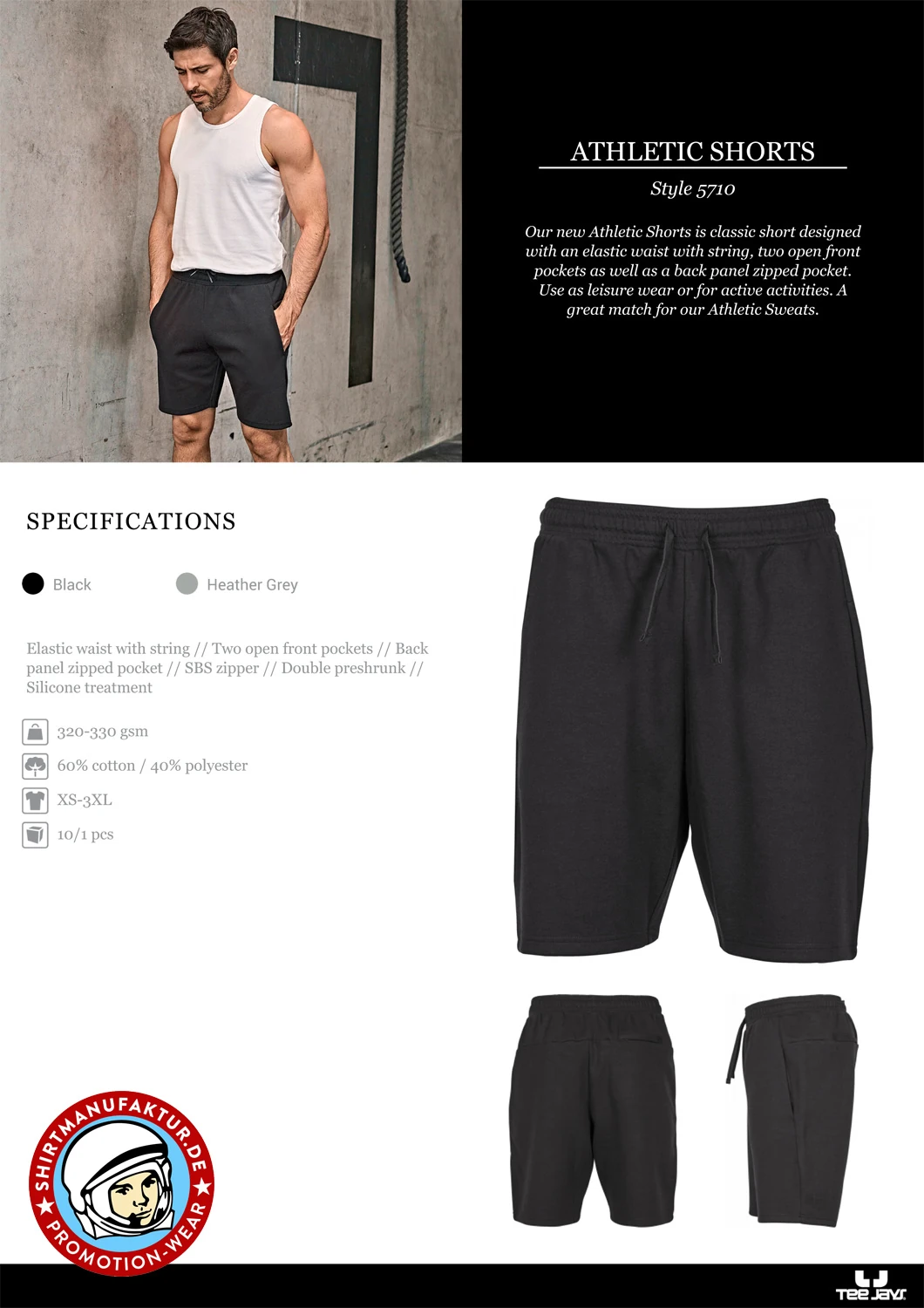 Tee Jays Athletic Shorts