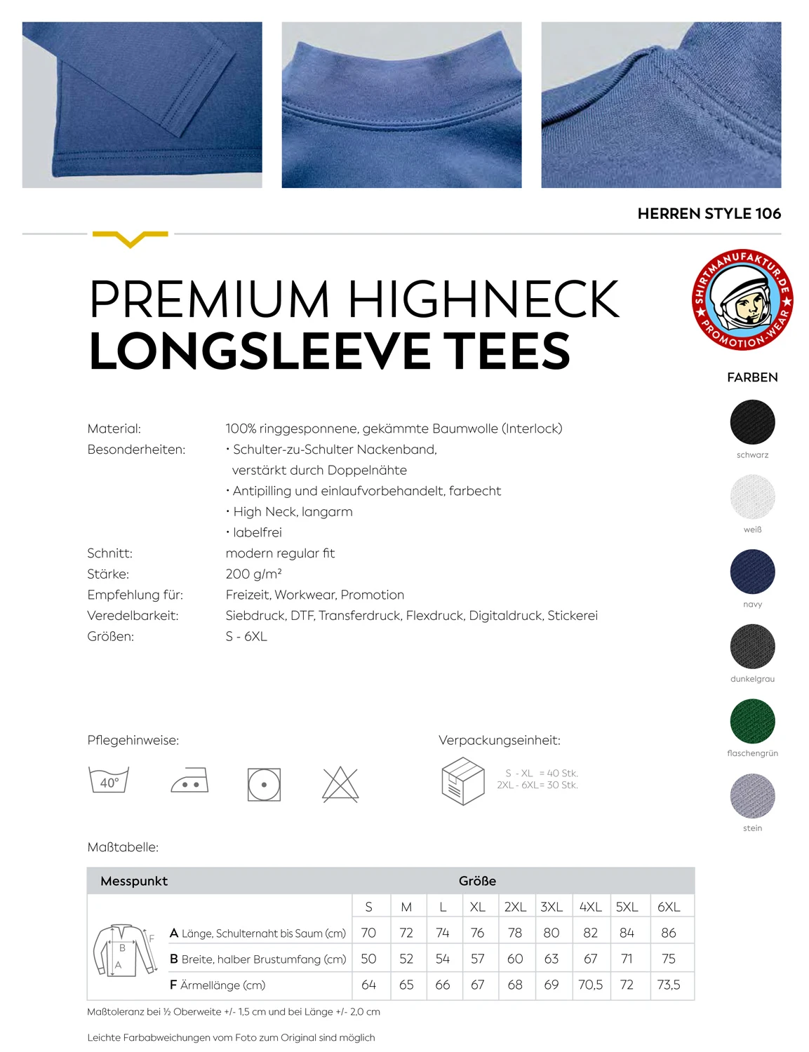 HRM Mens Premium Highneck Longsleeve