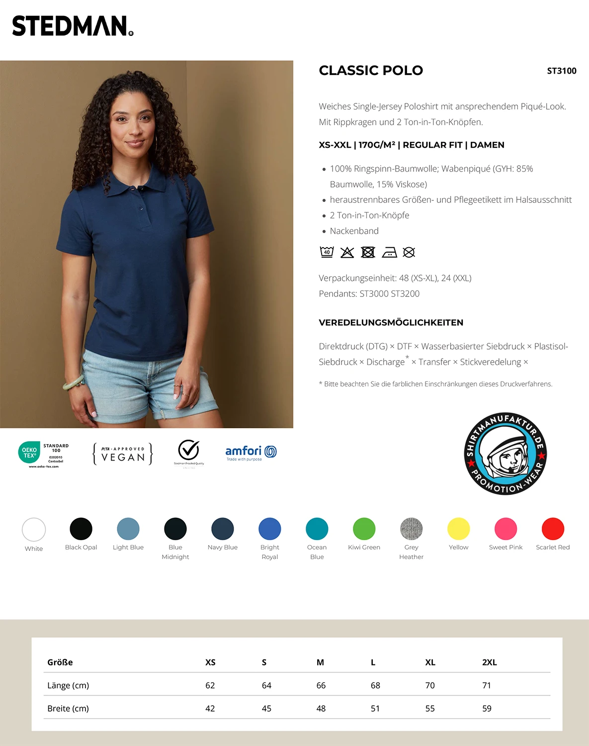 Stedman Womens Classic Polo