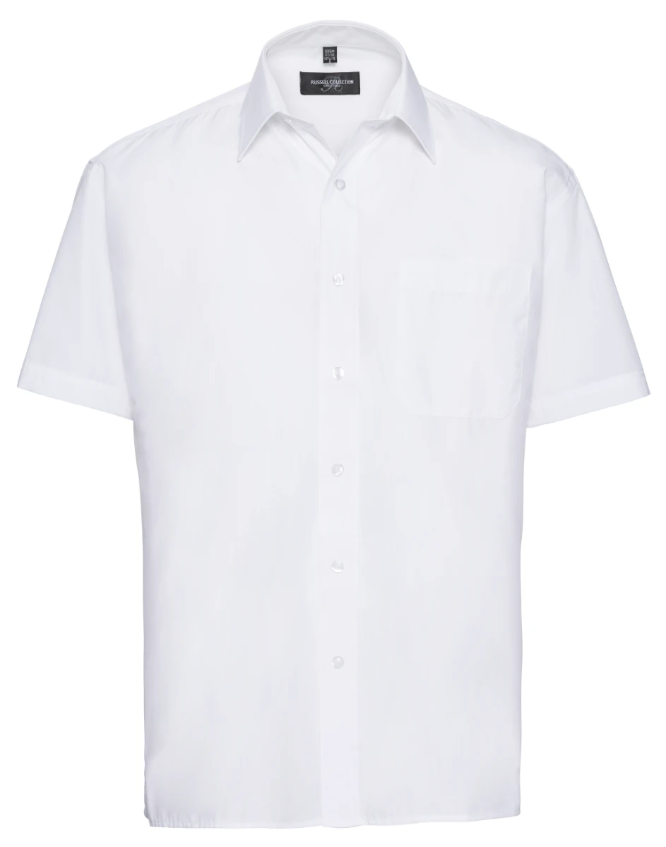 Russell Mens Short Sleeve Poly-Cotton Poplin Shirt