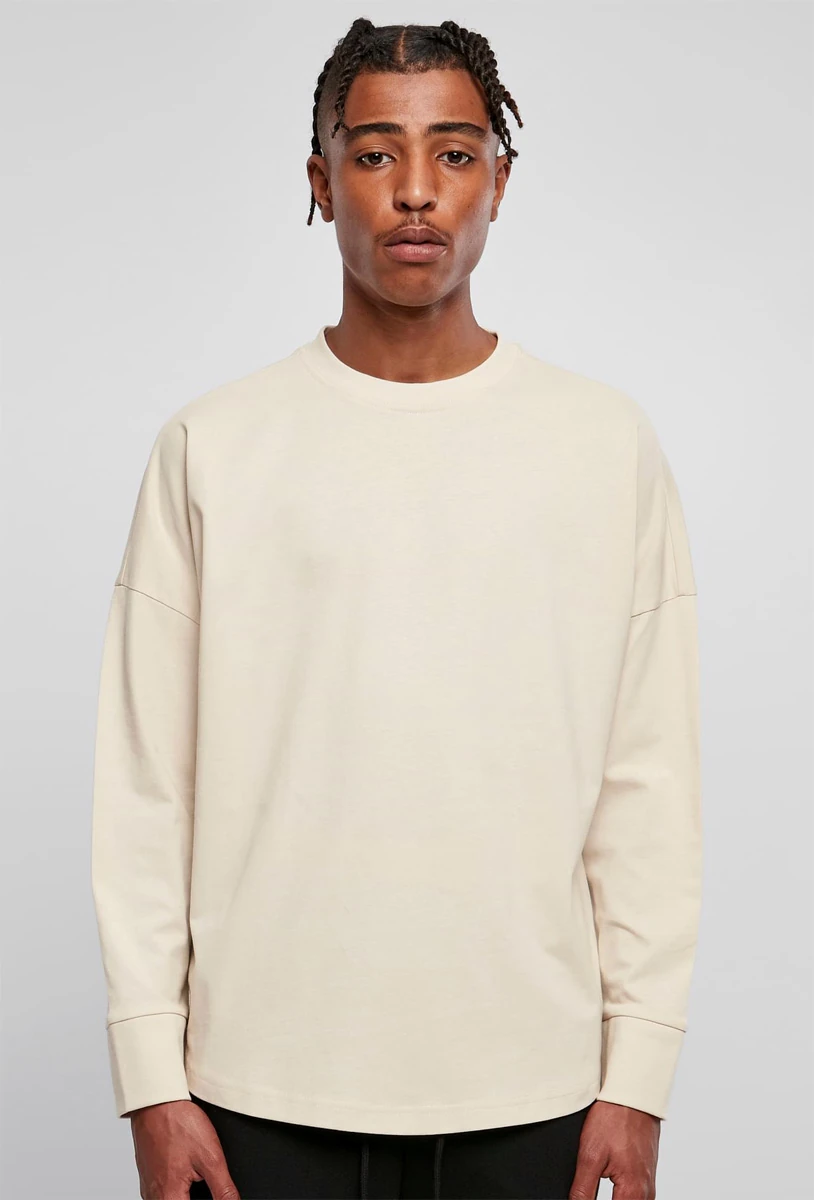Build Your Brand, Oversized Cut On Longsleeve BY198, sand