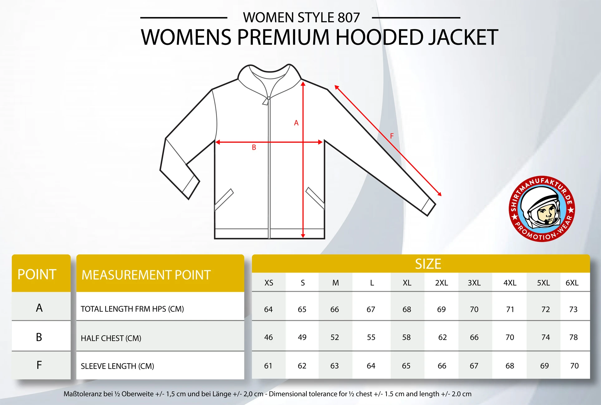 HRM Womens Premium Hooded Jacket