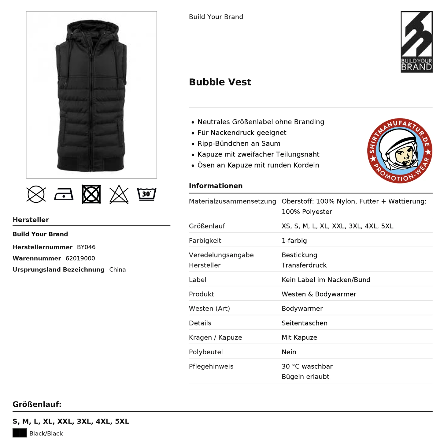 Build Your Brand Bubble Vest