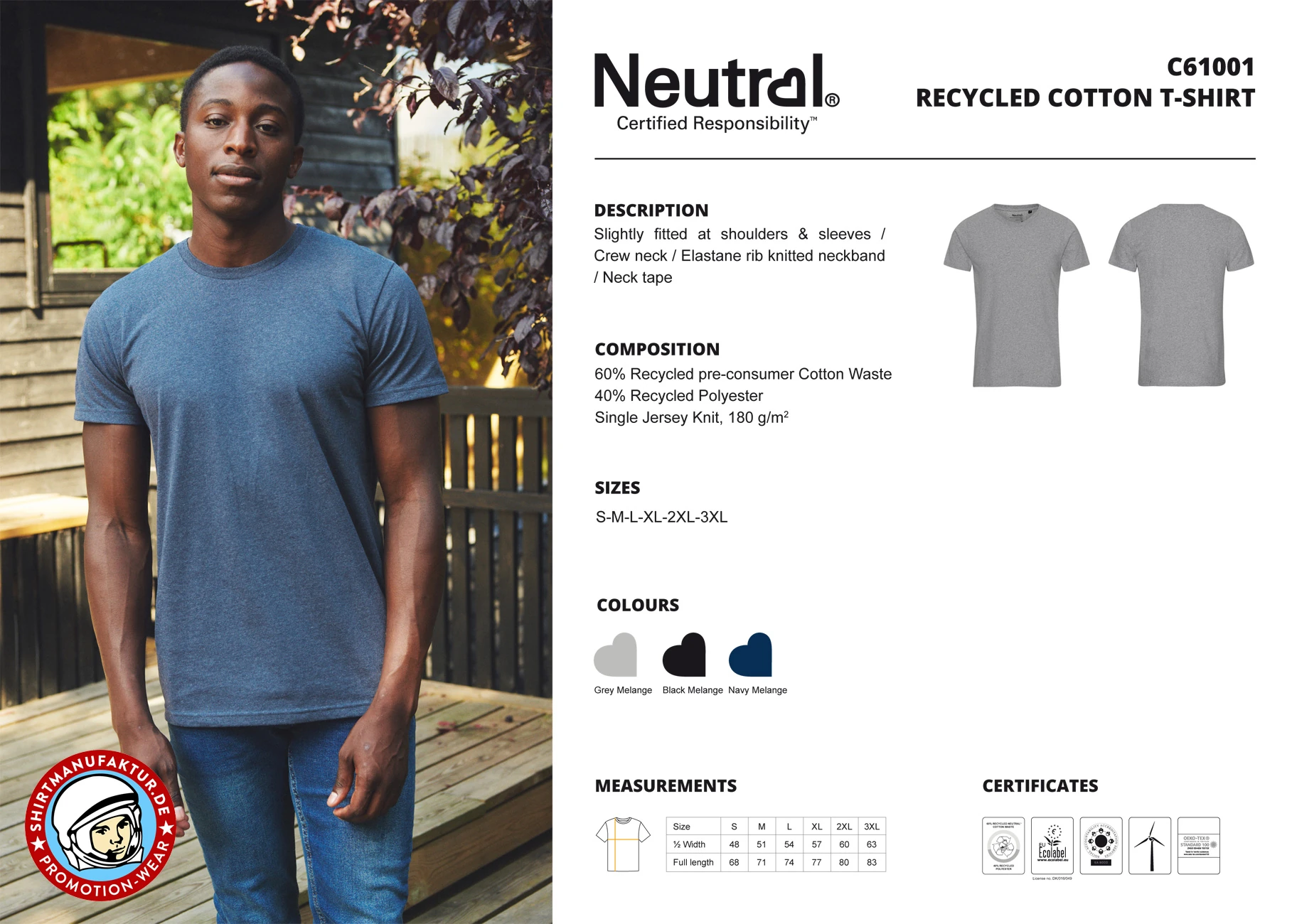 Neutral Recycled Cotton T-Shirt
