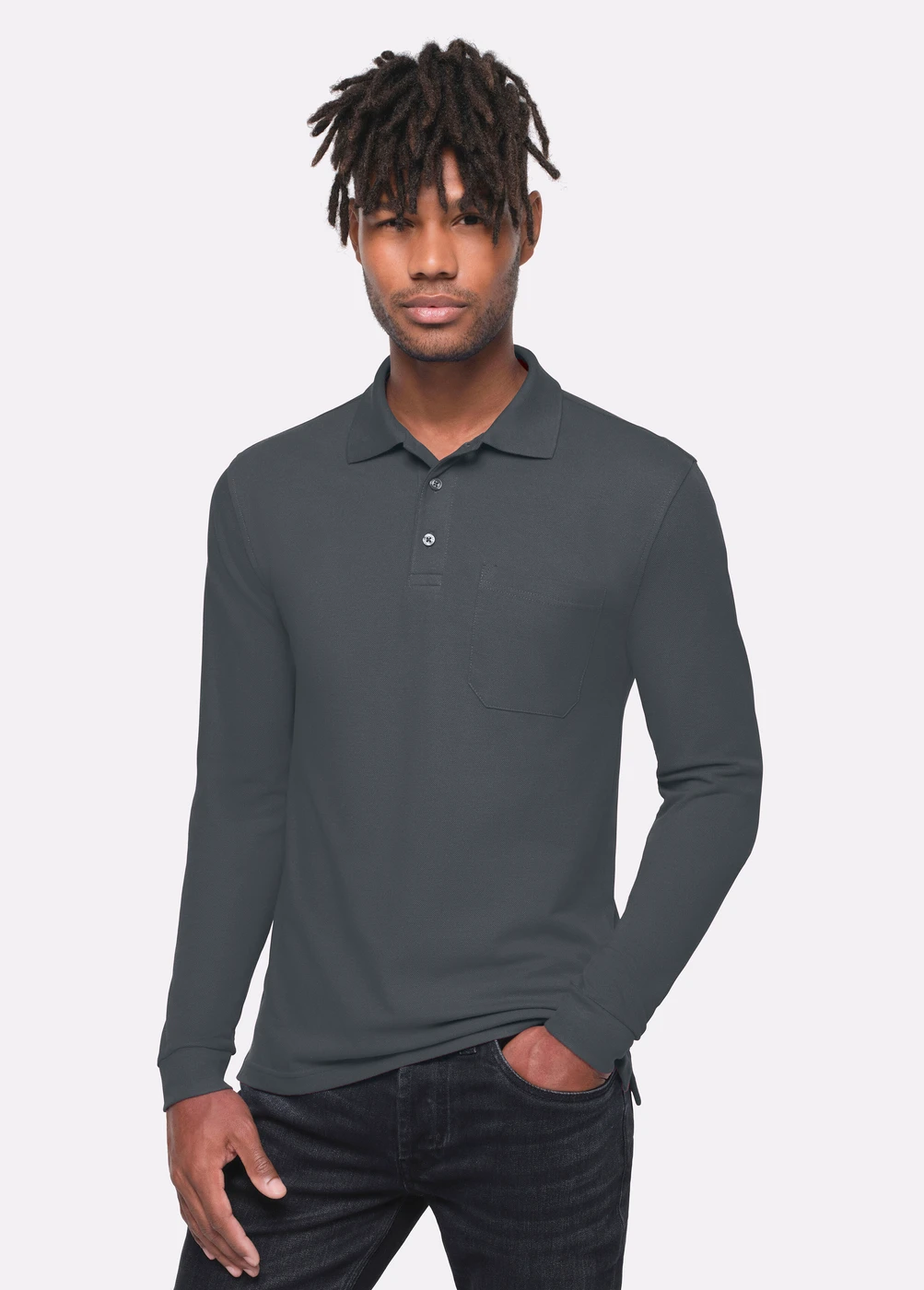 Hakro Pocket-Longsleeve-Polo Mikralinar Eco