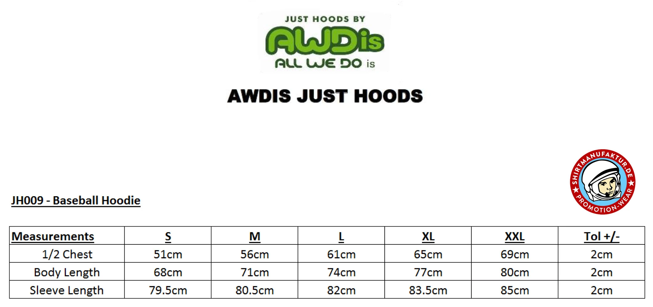 Just Hoods Baseball Hoodie
