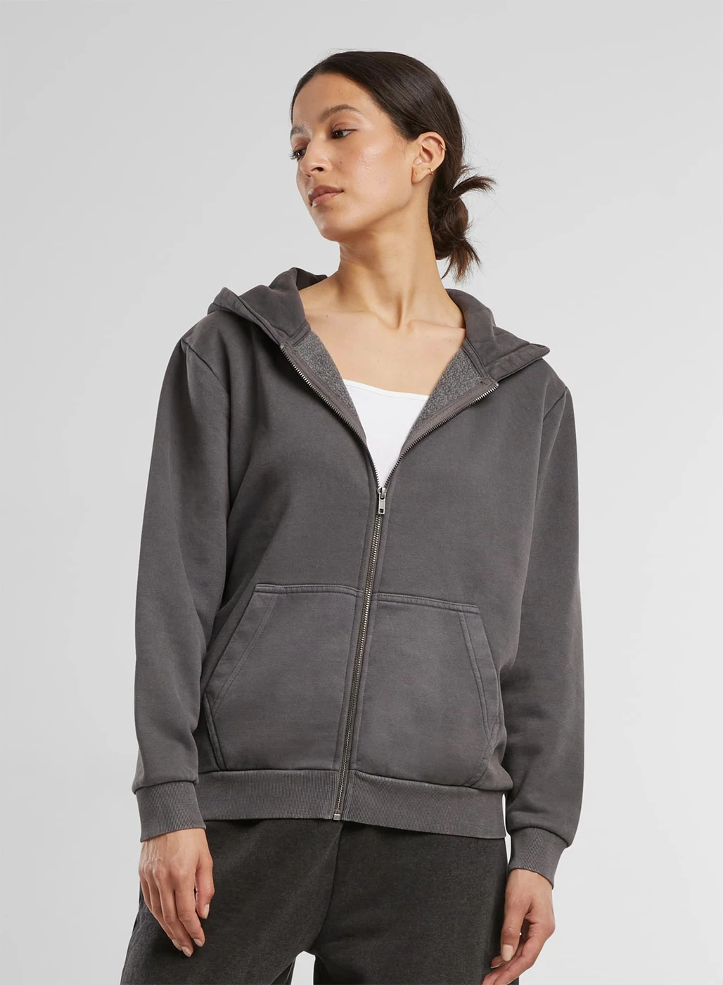 Build Your Brand Ladies Vintage Heavy Zip Hoodie