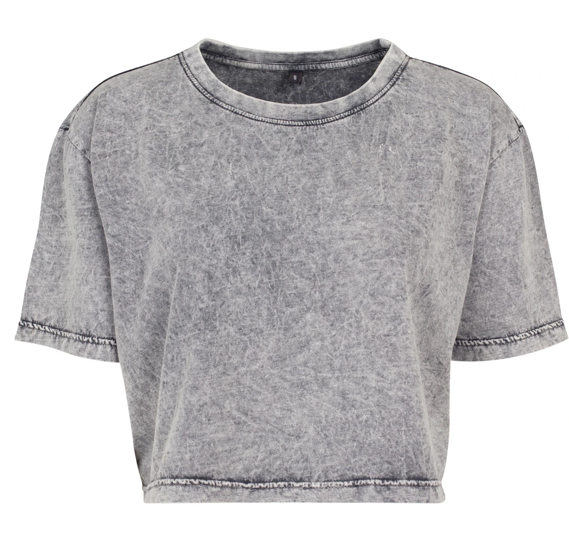 Build Your Brand Ladies Acid Washed Cropped Tee