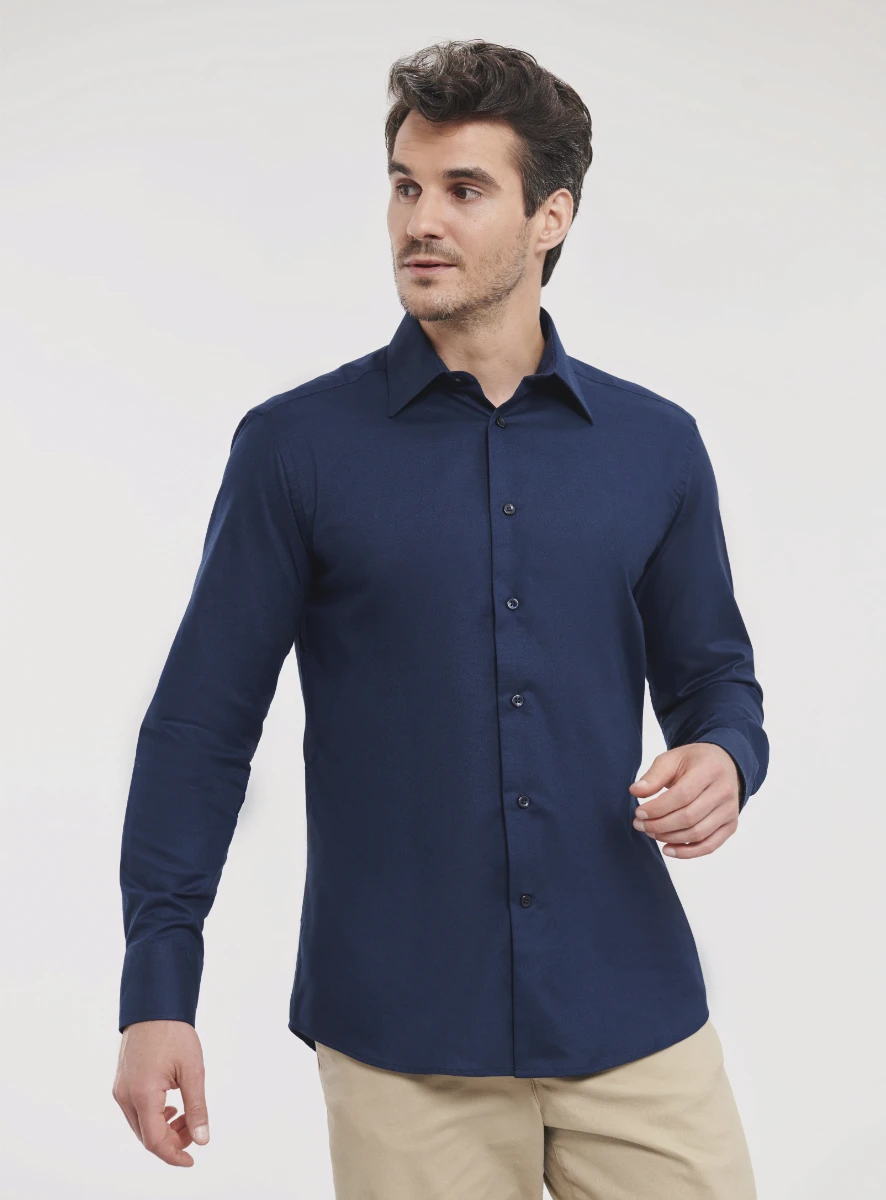 Russell Mens Longsleeve Tailored Oxford Shirt