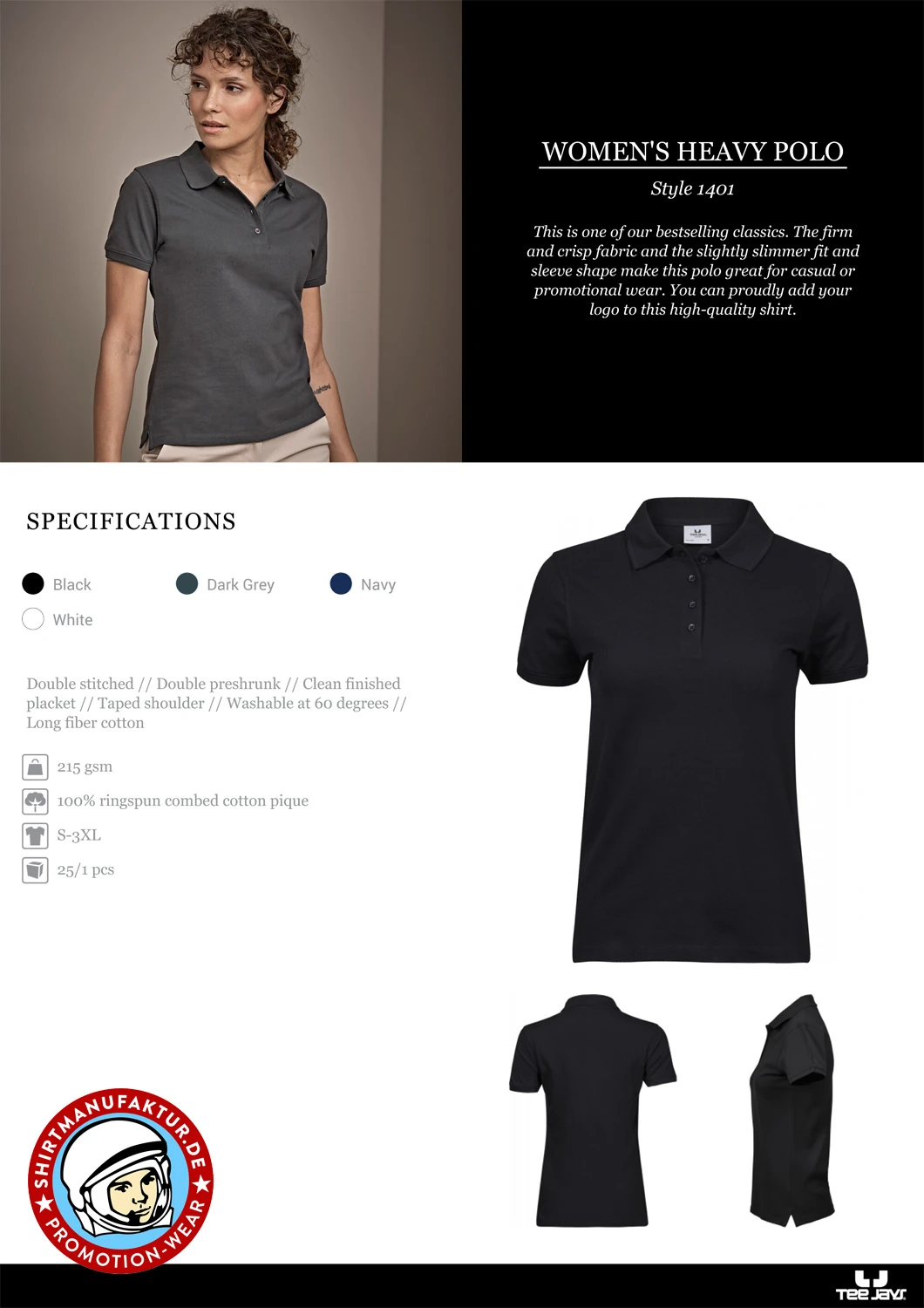 Tee Jays Womens Heavy Polo