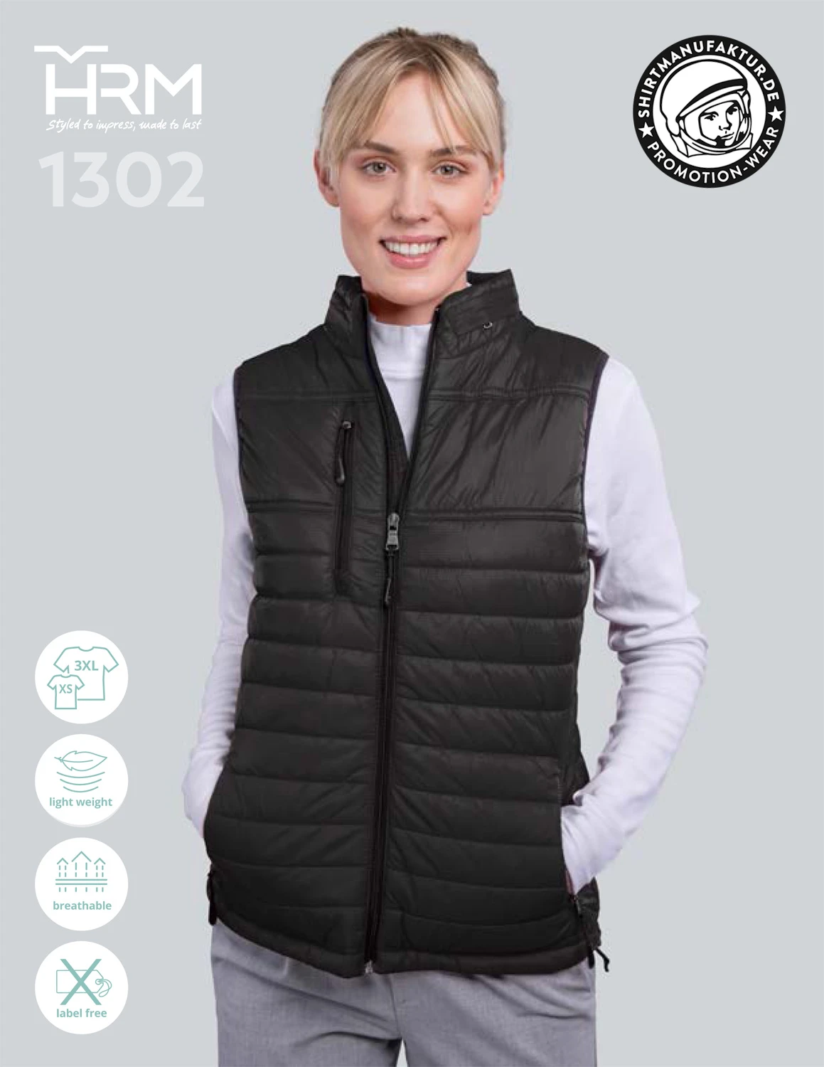 HRM Womens Hooded Performance Bodywarmer