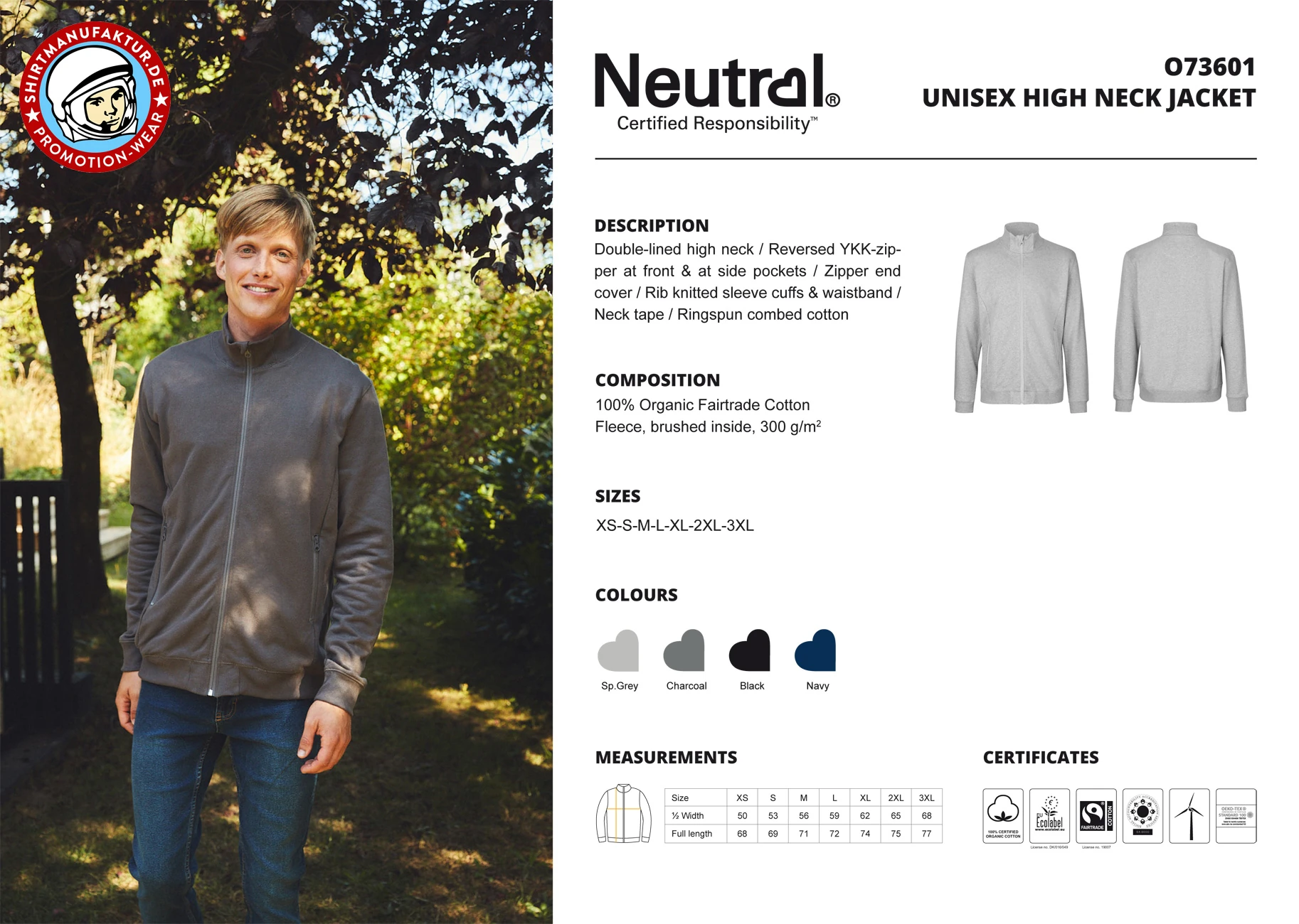 Neutral Unisex High Neck Jacket