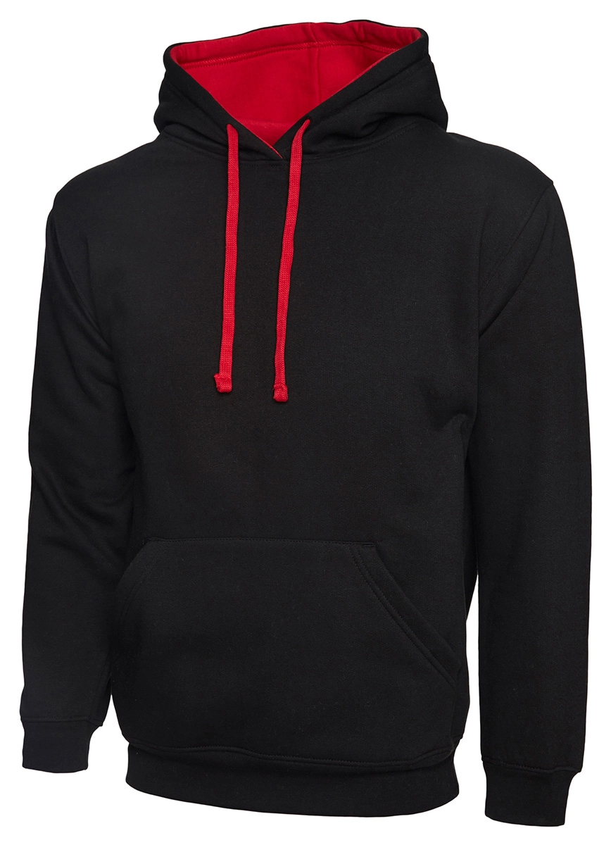 Uneek Contrast Hooded Sweatshirt