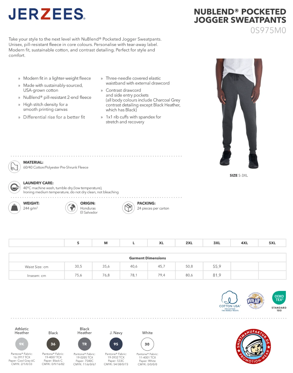 Jerzees Nublend Pocketed Jogger Sweatpants