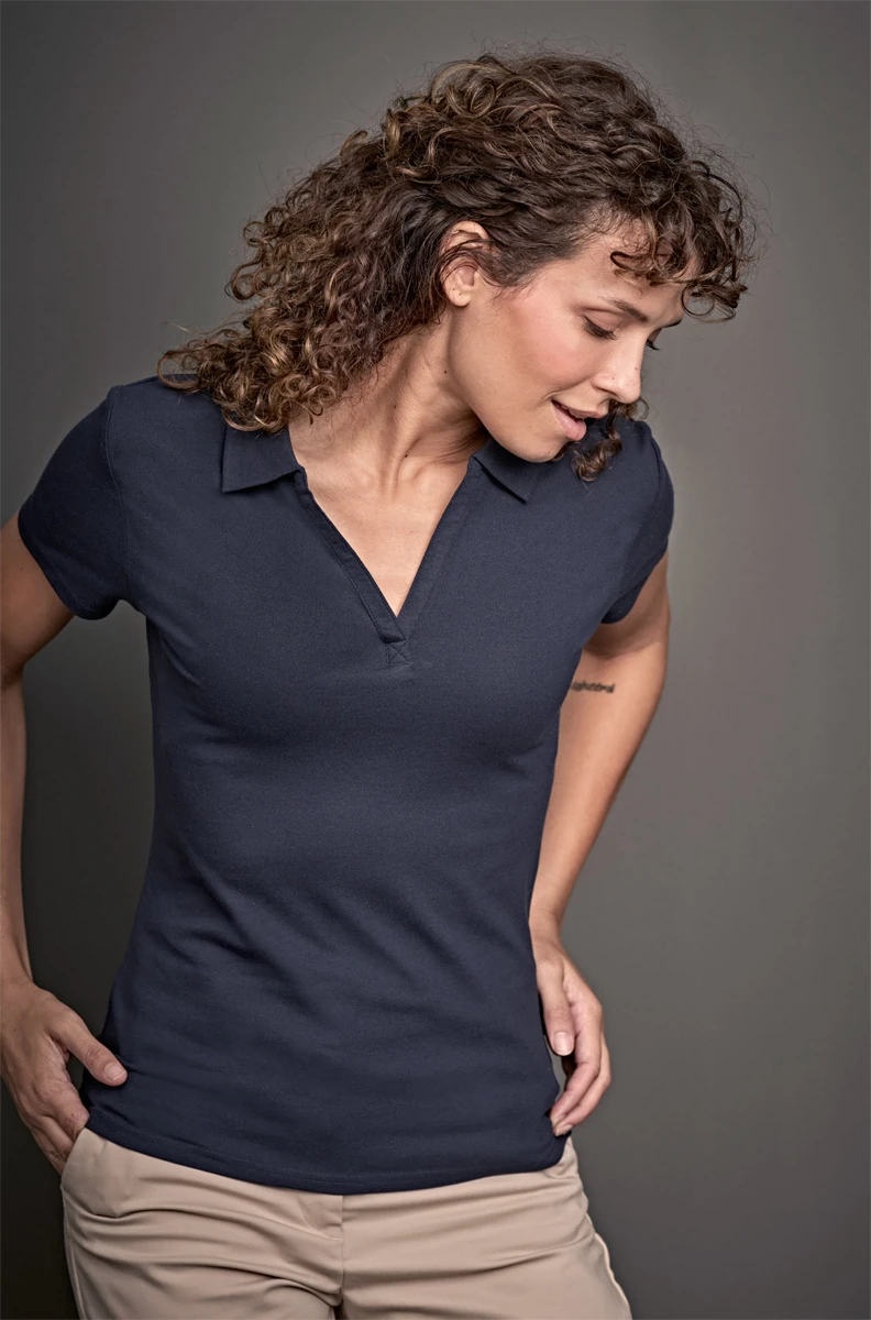 Tee Jays Womens Luxury Stretch V-Neck Polo