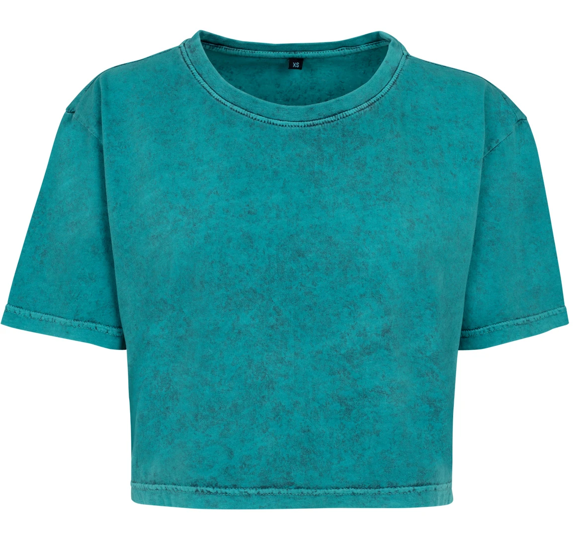 Build Your Brand Ladies Acid Washed Cropped Tee