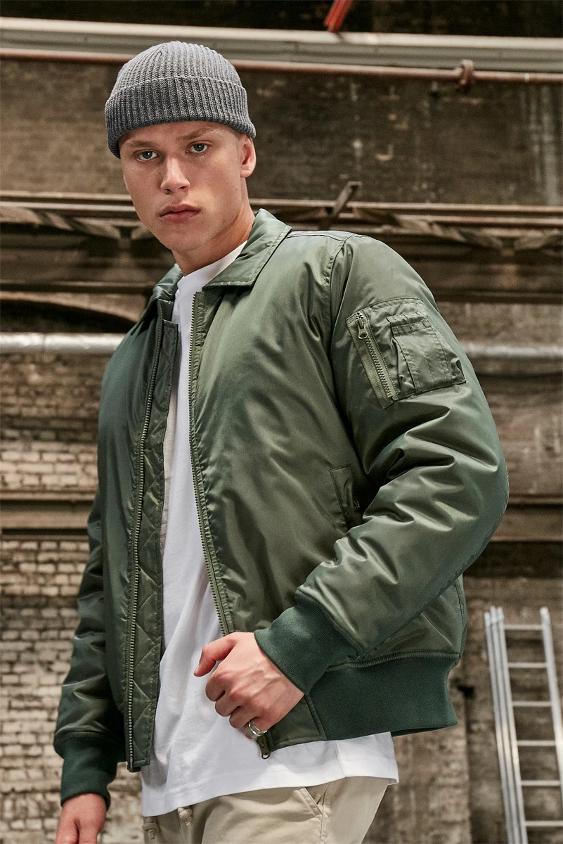 Build Your Brand Collar Bomber Jacket