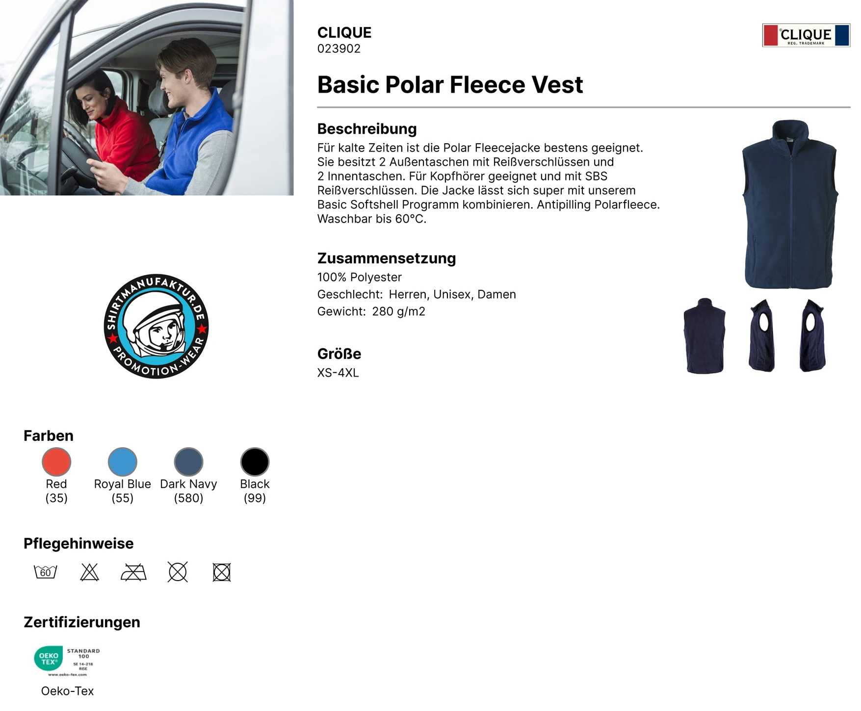 Clique Basic Polar Fleece Vest