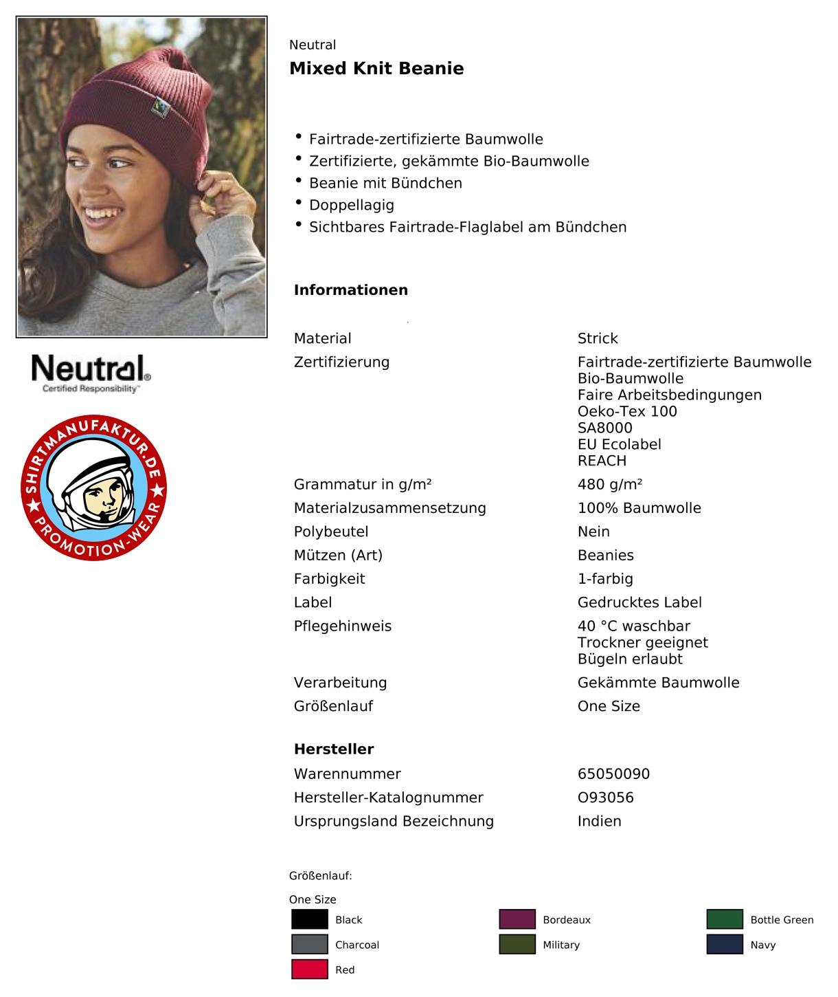 Neutral Mixed Knit Beanie